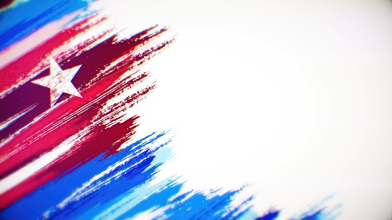 Cuban flag paint brush on white background, The concept of Cuba, drawing, brushstroke, grunge, paint strokes, dirty, national, independence, patriotism, election, template, oil painting, pastel colored, cartoon animation, textured effect