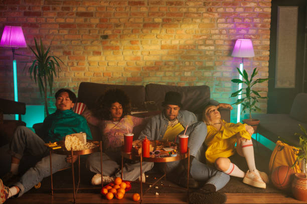istock Friends relaxing after eating takeout. 1488212504