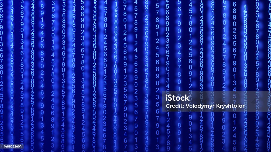Matrix Of Random Numbers Flying Numbers Binary Computer Code Abstract ...