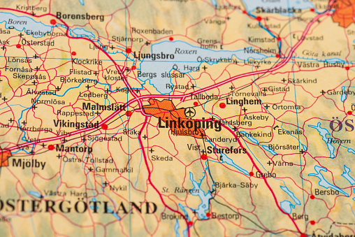 Map of Linköping in Sweden.