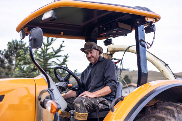 istock Caucasian man portrait on tractor 1488224145