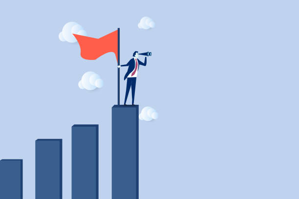 istock businessman step on rise up graph look for next goal, Vision to see next goal, motivation to success, forecast and business prediction, challenge to be better and achieve success concept. 1488225311