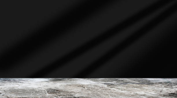 Empty marble table for product mockup and black background. Modern design