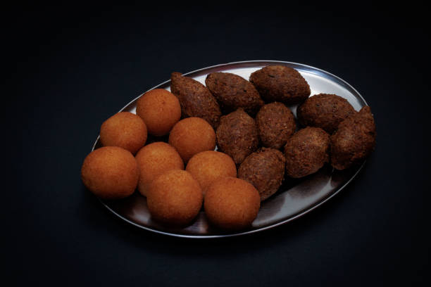 istock Portion of food fried (chicken, meat ball, cheese ball, fisch, kibe and croquette) 1488230860