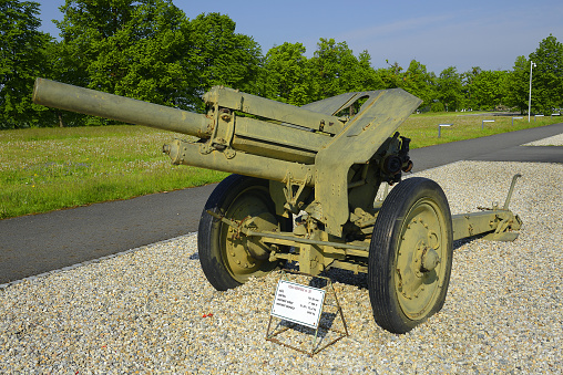 122 mm howitzer pattern 38, National Second World War Memorial near Ostrava, Hrabyne, Northern Moravia, Czech Republic
