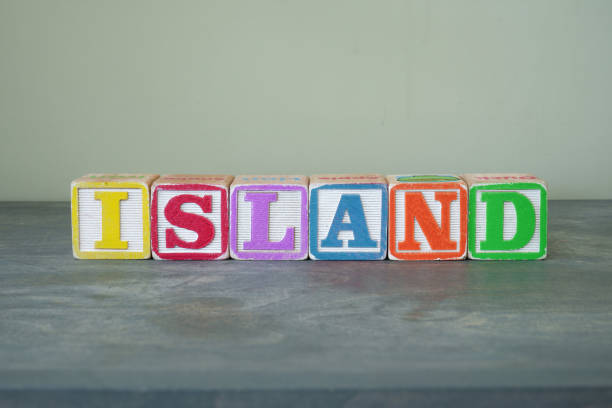 istock Toy wooden blocks spelling Island 1488234451