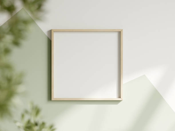 istock Frame mockup in green kids room interior, poster mockup, dinosaur frame mockup, 3d render 1488234665