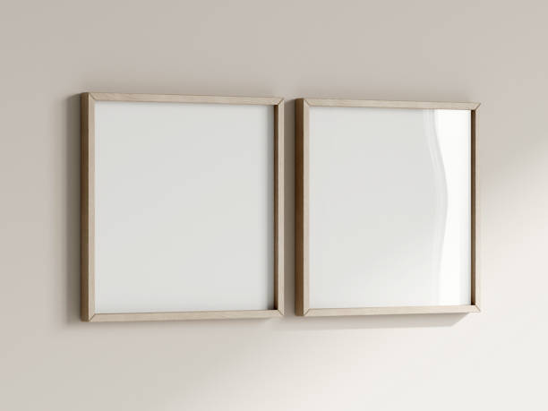 istock Frame mockup in minimalist boho interior, poster mockup, 3d render 1488235386