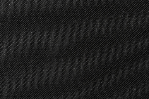 Black yarn material surface texture with knit close up view