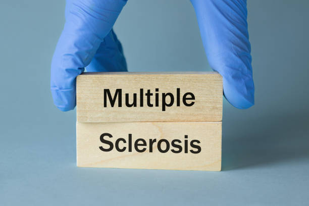 istock Multiple sclerosis (MS) a disease that affects the nervous system, Written on wooden blocks, Health concept, detection and treatment of rare diseases 1488235799