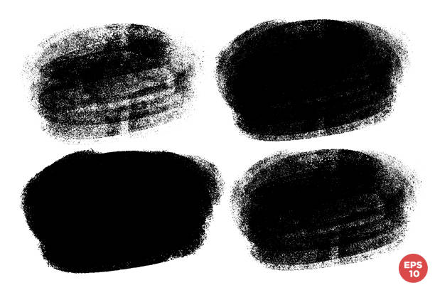 istock Vector set of hand drawn brush strokes, stains for backdrops. Monochrome design elements set. One color monochrome artistic hand drawn backgrounds. 1488239995