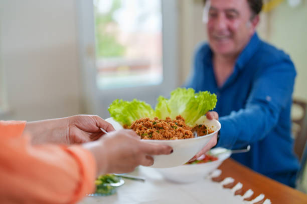 Healthy Foods served in plates on table