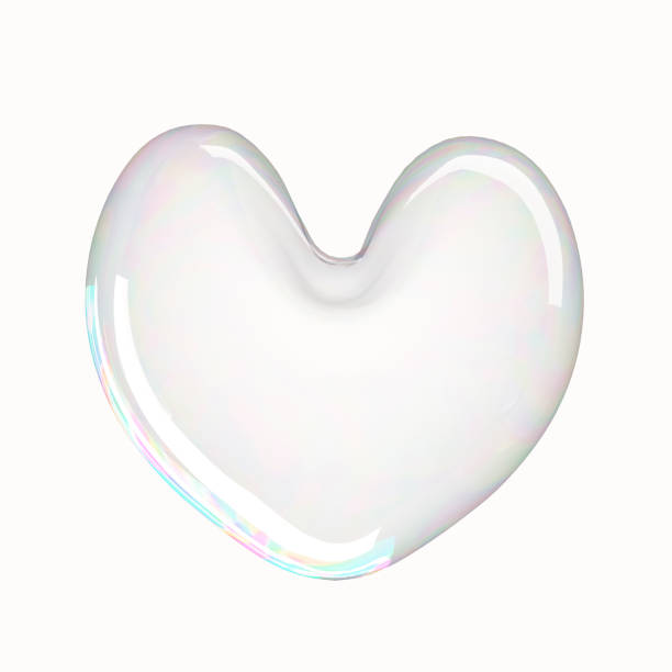istock Soap bubble in shape of heart. Isolated object. 3d rendering 1488245871