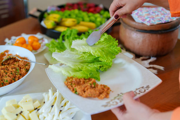 Healthy Foods served in plates on table