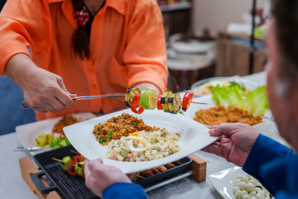 Appetisers  served in plates on dining table