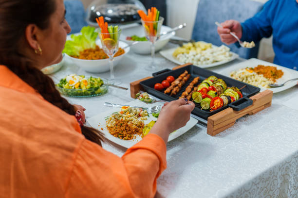 istock Grilled Vegetables Foods served in plates on table 1488247855
