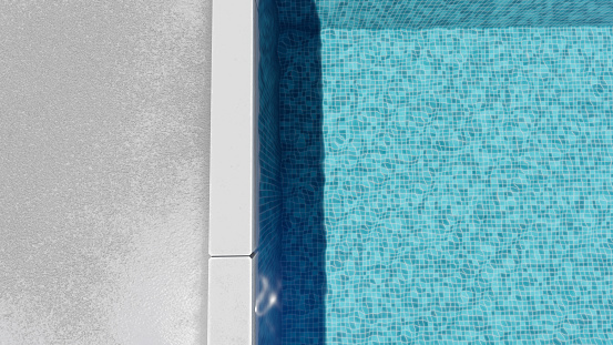 Empty swimming pool with pool spacing