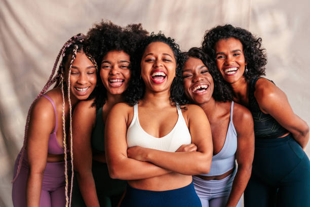 istock Joyful friends in sportswear. 1488251383
