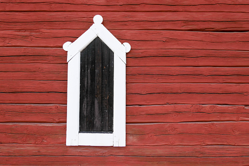 Full frame shot of a red wooden wall