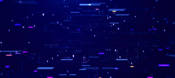 istock Digital information technology concept. Cybersecurity and protection system from online crime threats. Data Analytics or Data Science. Binary code on dark blue background. 1488255929