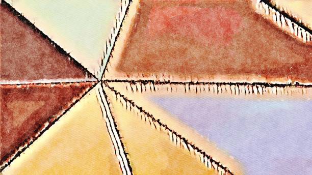 istock Watercolor Illustration Geometric Background 1488260155