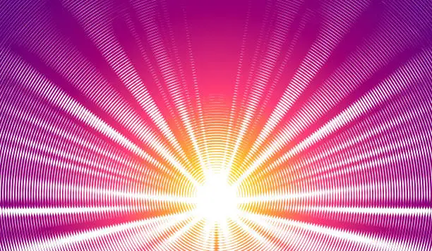 Vector illustration of Sunburst with light beams and zoom effect