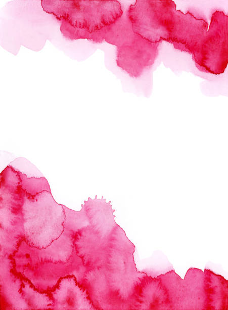 istock Bright painted pink watercolor splash isolated on white background. Hand drawn texture 1488266247