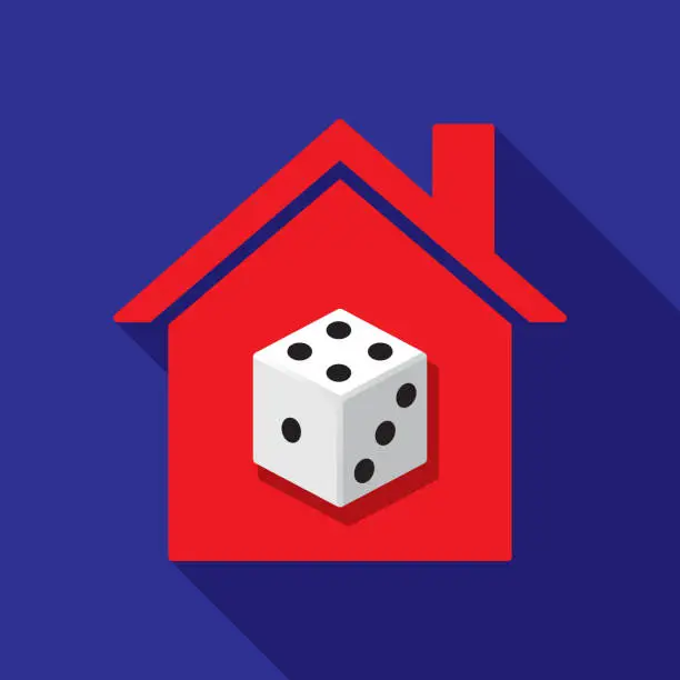 Vector illustration of House Die Icon Flat 1