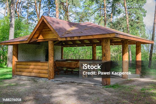 istock A barbecue gazebo with a grill available to the residents of the shed 1488276058