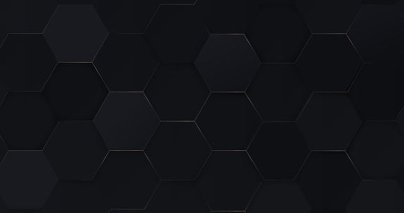 Abstract black hexagon luxury background. digital, futuristic, technology concept background. Vector illustration