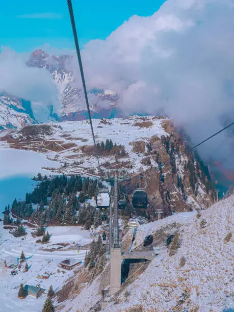 Cable car of Mount Titlis in Switzerland taken by Sigma Lens 32 mm f1.4