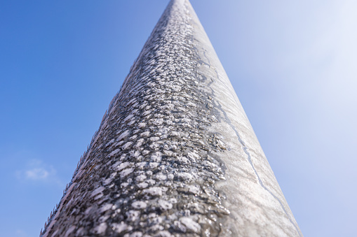 Ice formation on power poles