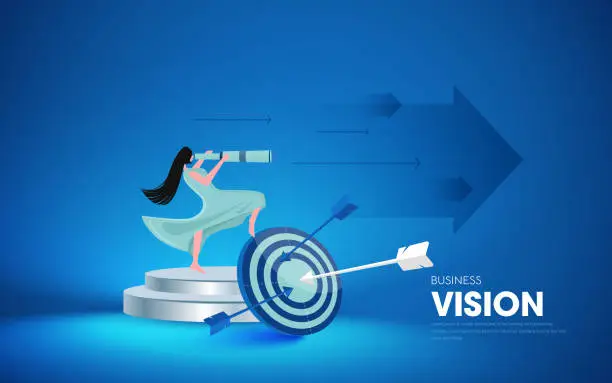 Vector illustration of Business success target