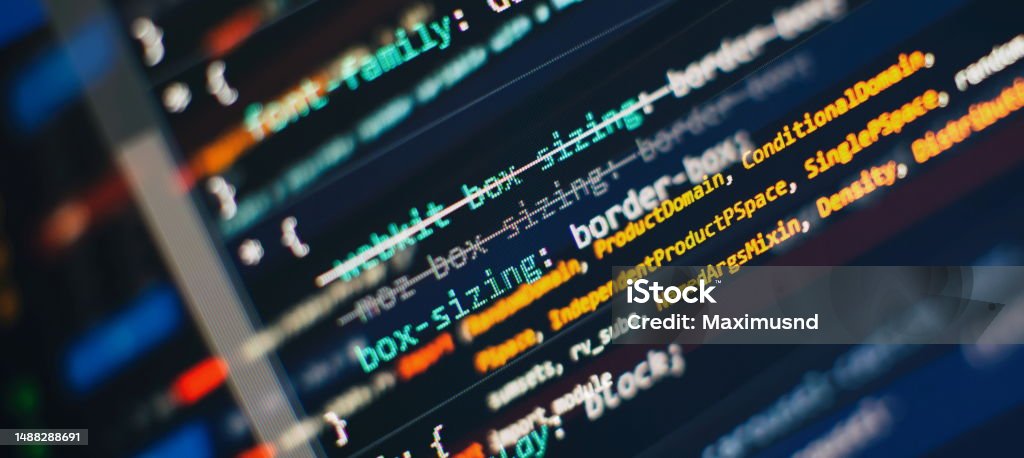 Computer Script Programming Code Abstract Screen Of Software Developer ...