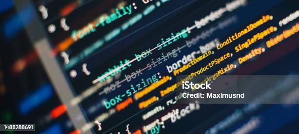 Computer Script Programming Code Abstract Screen Of Software Developer ...