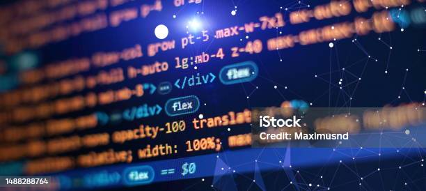 It Coding On Monitor Screen Computer Code Data Stock Photo - Download ...