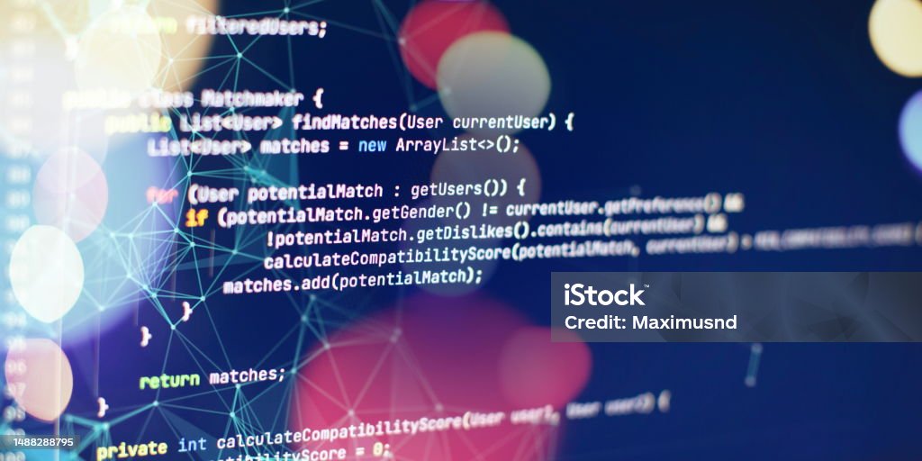 Programming Code Programming Code On Computer Screen Stock Photo ...