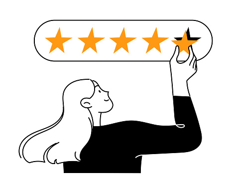 Woman gives a high 5-star rating