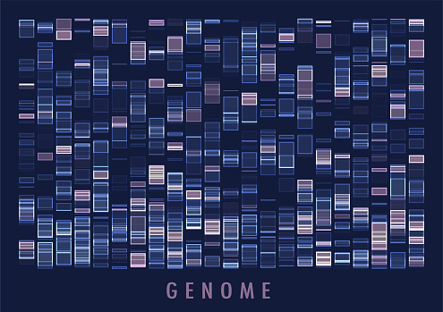 DNA genomic test, genome map. Big data visualization. Abstract infographics representation. Graphic concept for your design