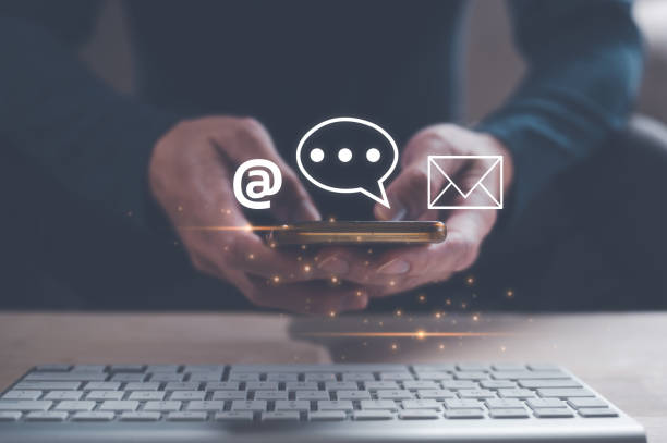 istock social online concept, man using smartphone chatting sending and reading text messages from internet network technology platform, social distancing, shopping, communication online 1488303342