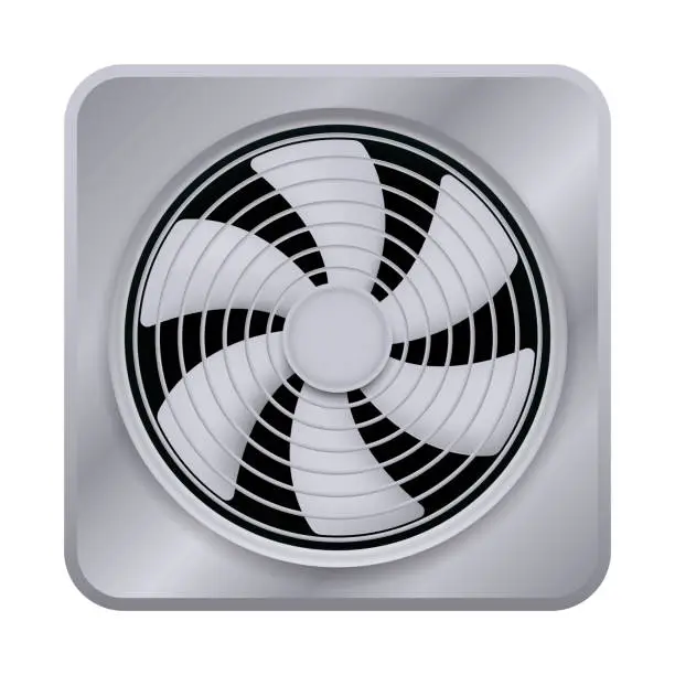 Vector illustration of Exhaust fan. Fan, cooler for the computer. Vector illustration.