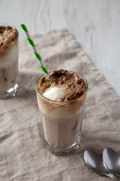 istock Homemade Ice Cream Float with Cola. Sweet Refreshment Drink, side view. 1488305444