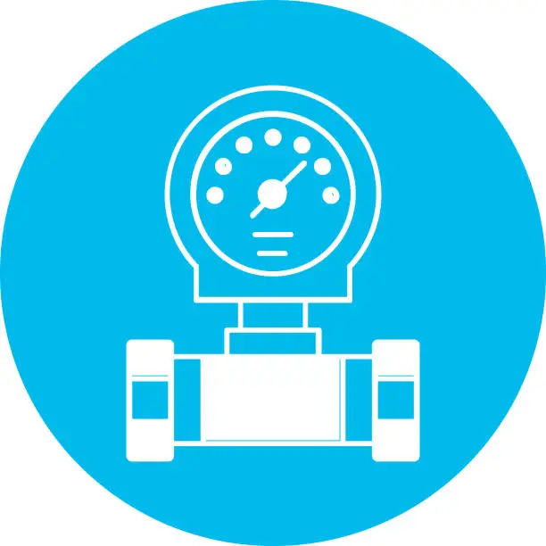 Vector illustration of Water flow meter Color Vector Icon which can easily modify