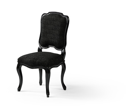 black chair isolated on white background
