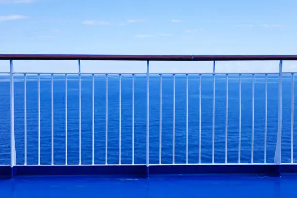 the railing of a large passenger ferry