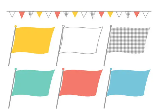 Vector illustration of A set of flags and garlands to liven up the event