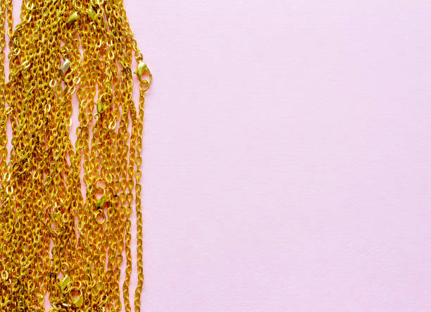 Background for needlework and jewelry, DIY. chain. Blur effect. Weak focus.
