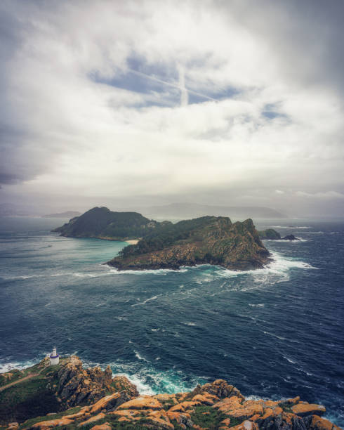 Lighthouse in Cies islands, Galicia, Spain