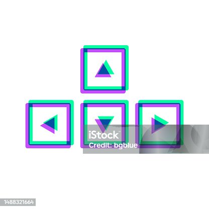 istock Keyboard arrows. Icon with two color overlay on white background 1488321664