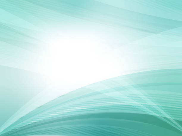 morskie tło z abstrakcyjną linią na czystym niebie _ szmaragdowa zieleń - green backgrounds internet banner stock illustrations